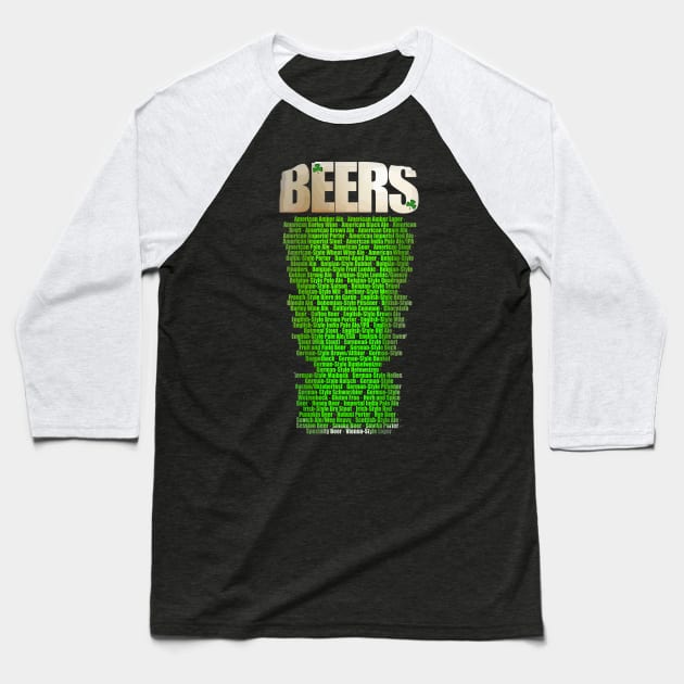 types of beer of the world, edition St. Patrick's day Baseball T-Shirt by manuvila